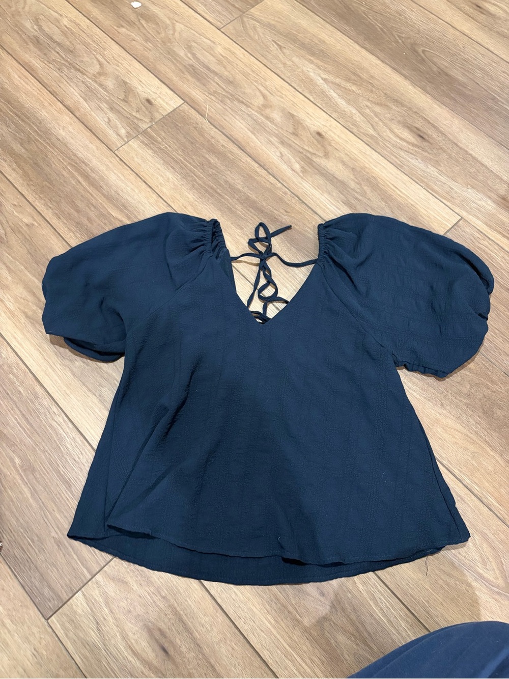 Navy blue Vero Moda blouse with tie back detail